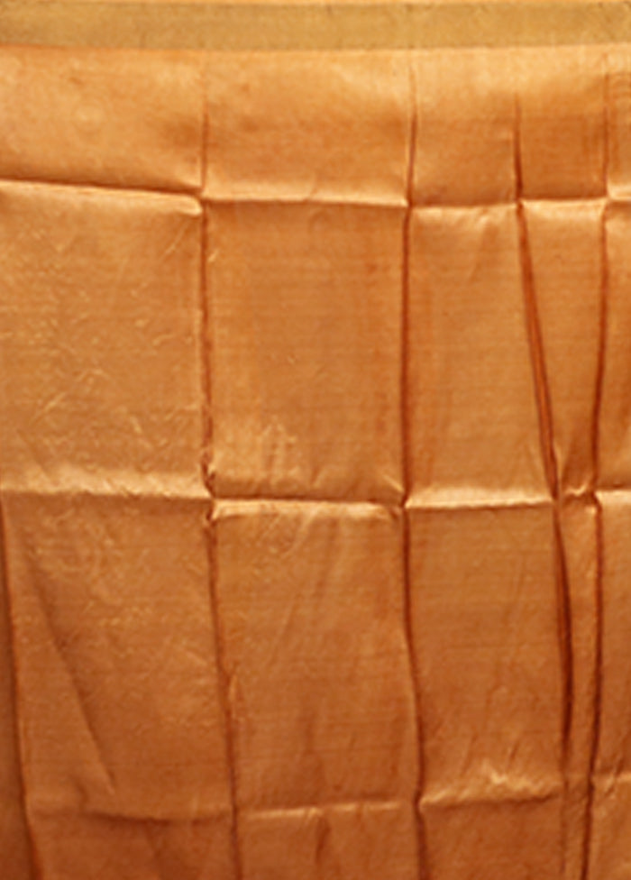 Black Handloom Tussar Pure Silk Saree With Blouse Piece