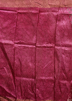 Purple Handloom Tussar Pure Silk Saree With Blouse Piece