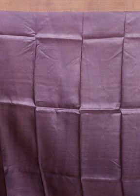 Purple Handloom Tussar Pure Silk Saree With Blouse Piece