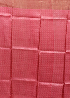 Cream Handloom Tussar Pure Silk Saree With Blouse Piece