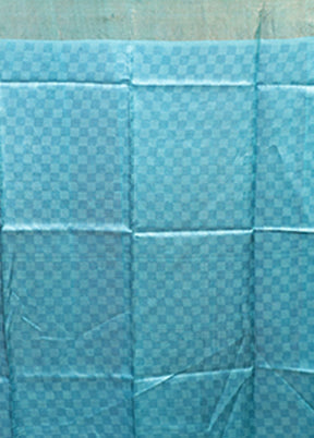 White Handloom Tussar Pure Silk Saree With Blouse Piece