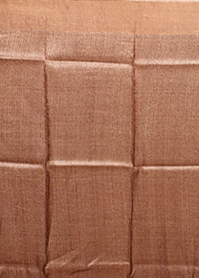 Cream Handloom Tussar Pure Silk Saree With Blouse Piece