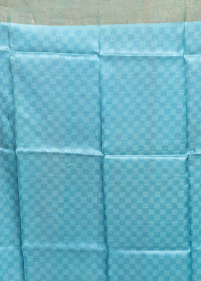 White Handloom Tussar Pure Silk Saree With Blouse Piece