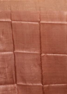 Green Handloom Tussar Pure Silk Saree With Blouse Piece