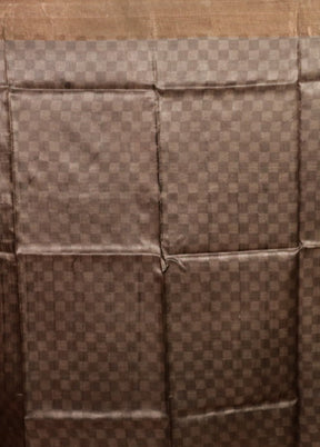 Cream Handloom Tussar Pure Silk Saree With Blouse Piece