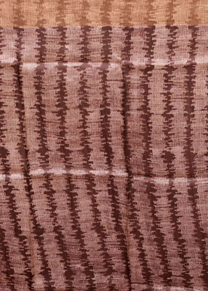 Maroon Handloom Tussar Pure Silk Saree With Blouse Piece