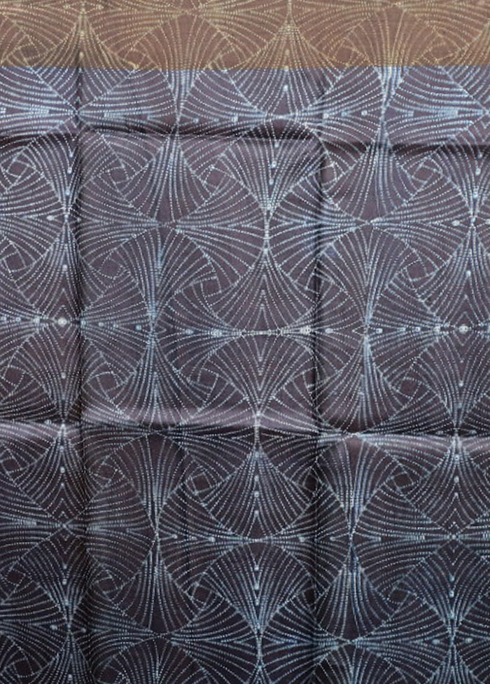 Blue Handloom Tussar Pure Silk Saree With Blouse Piece