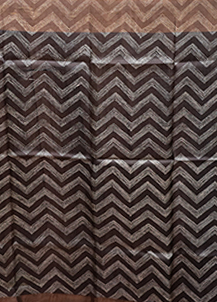 Blue Handloom Tussar Pure Silk Saree With Blouse Piece