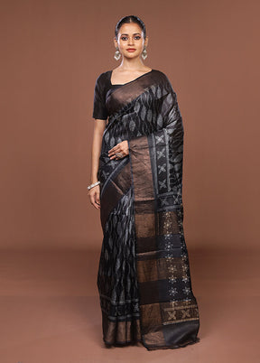 Blue Handloom Tussar Pure Silk Saree With Blouse Piece