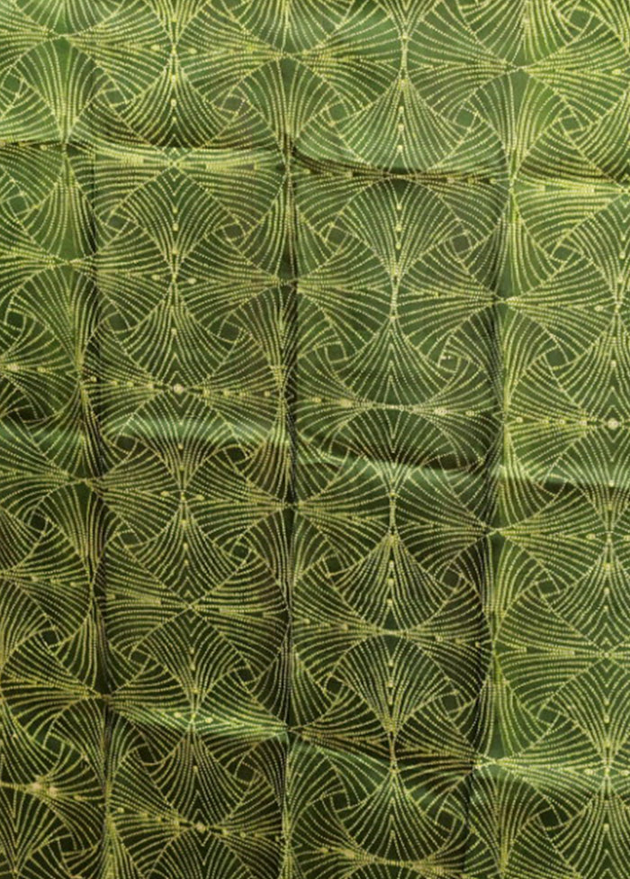 Green Tussar Silk Saree With Blouse Piece