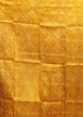 Yellow Tussar Silk Saree With Blouse Piece