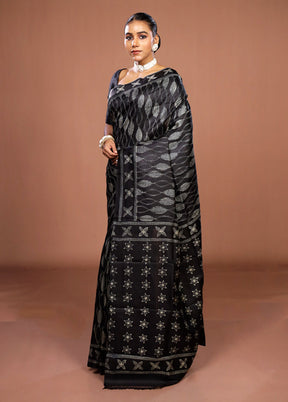 Black Tussar Silk Saree With Blouse Piece