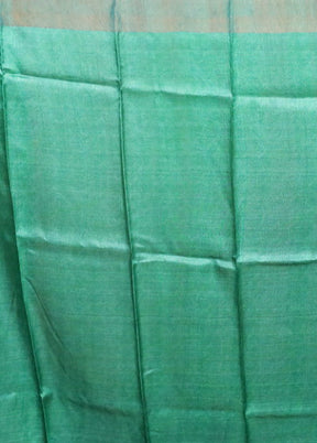 Blue Handloom Tussar Pure Silk Saree With Blouse Piece