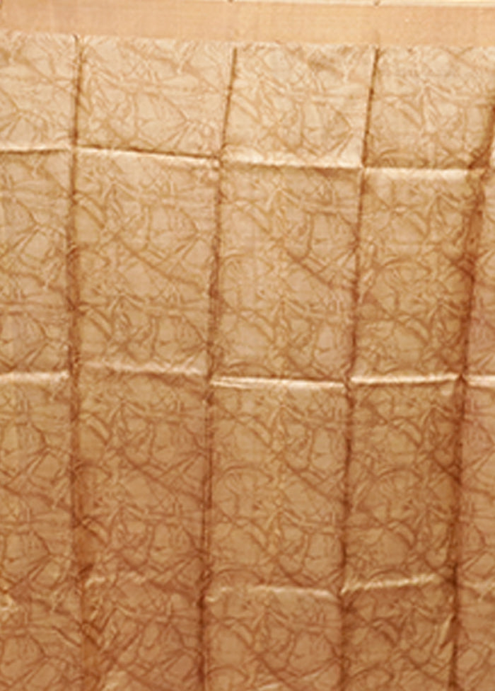 Green Handloom Tussar Pure Silk Saree With Blouse Piece