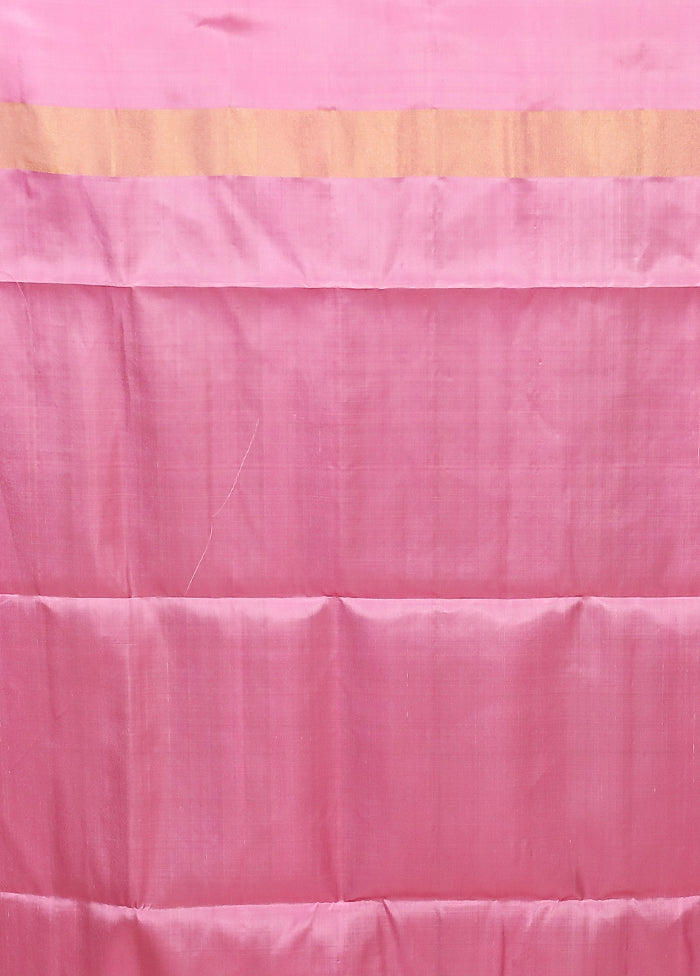 Blue Handloom Kanjivaram Pure Silk Saree With Blouse Piece