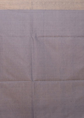 Grey Pure Cotton Saree With Blouse Piece