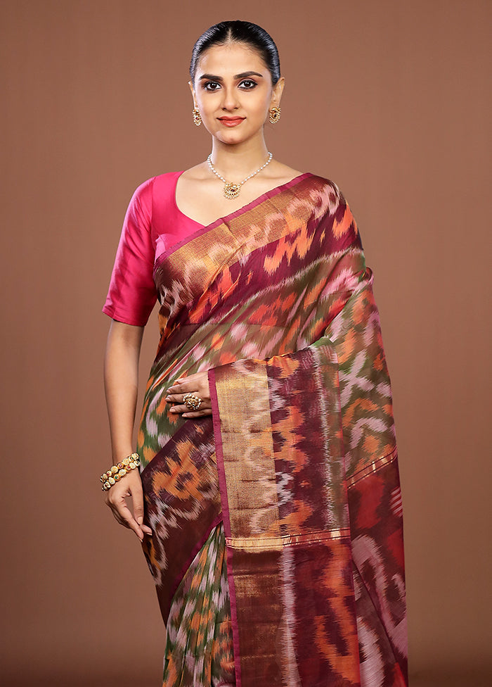 Purple Pure Cotton Saree With Blouse Piece