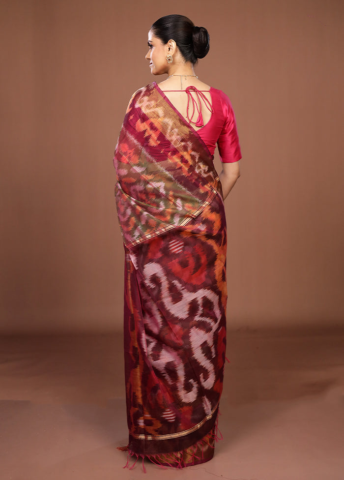 Purple Pure Cotton Saree With Blouse Piece