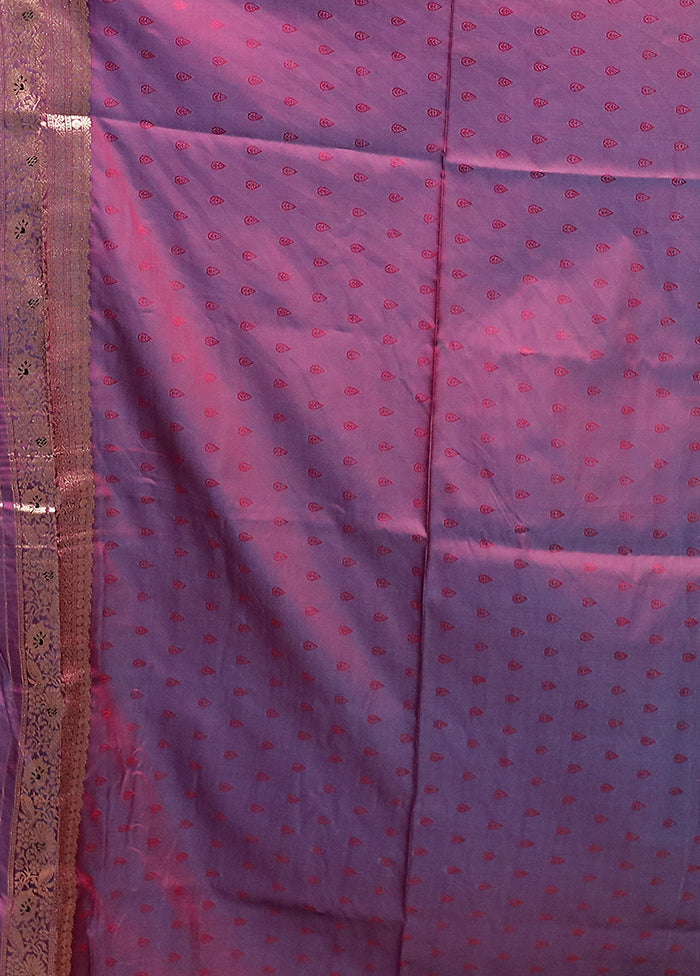 Blue Dupion Silk Saree With Blouse Piece