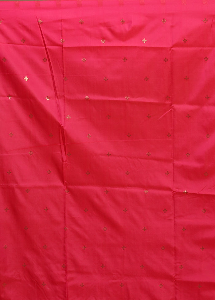 Pink Dupion Silk Saree With Blouse Piece