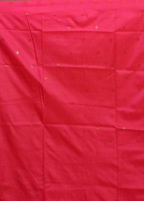 Pink Dupion Silk Saree With Blouse Piece