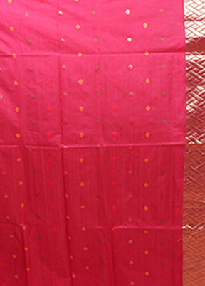 Green Dupion Silk Saree With Blouse Piece