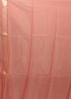 Pink Kora Silk Saree With Blouse Piece