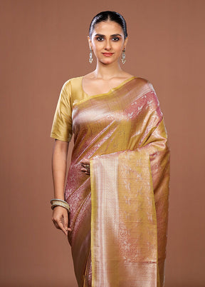 Purple Dupion Silk Saree With Blouse Piece