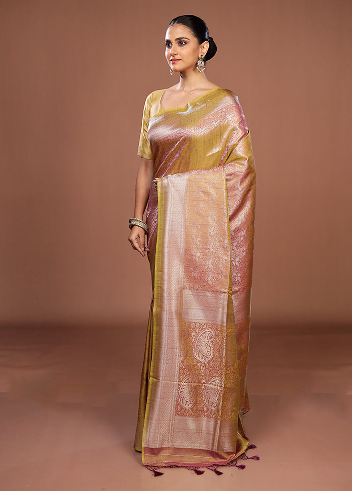 Purple Dupion Silk Saree With Blouse Piece