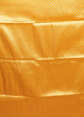 Yellow Dupion Silk Saree With Blouse Piece