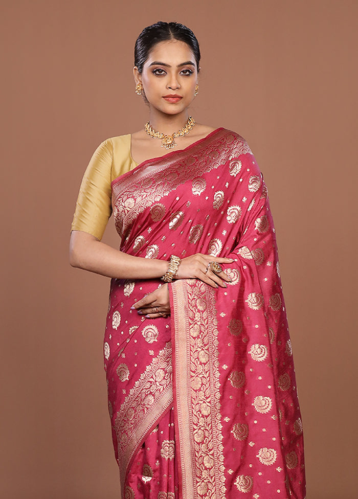 Purple Dupion Silk Saree With Blouse Piece