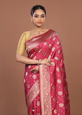 Purple Dupion Silk Saree With Blouse Piece