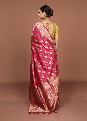Purple Dupion Silk Saree With Blouse Piece