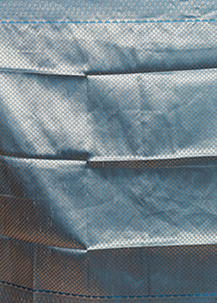 Blue Dupion Silk Saree With Blouse Piece