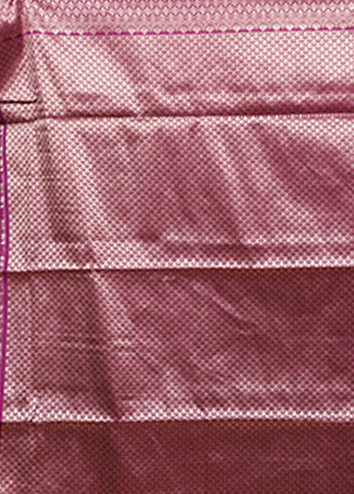 Purple Dupion Silk Saree With Blouse Piece