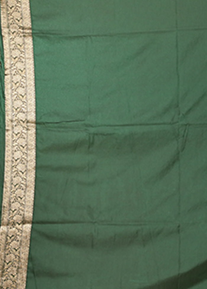 Green Dupion Silk Saree With Blouse Piece