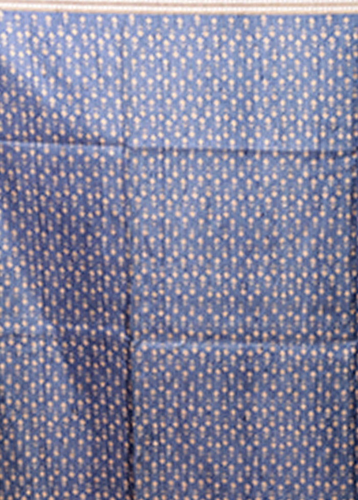 Cream Tussar Silk Saree With Blouse Piece