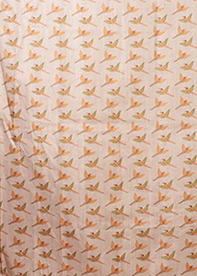 Cream Tussar Silk Saree With Blouse Piece