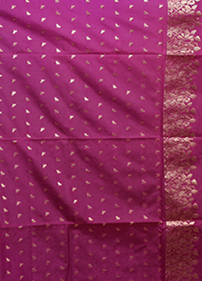 Purple Dupion Silk Saree With Blouse Piece