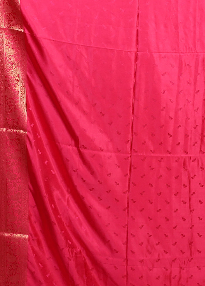 Pink Dupion Silk Saree With Blouse Piece