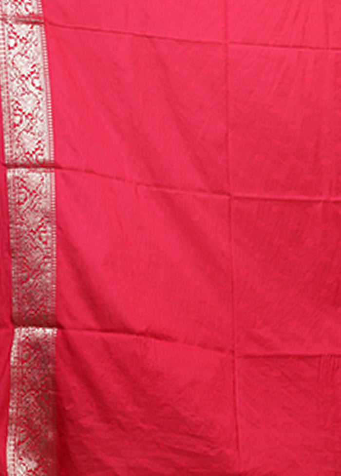 Pink Dupion Silk Saree With Blouse Piece