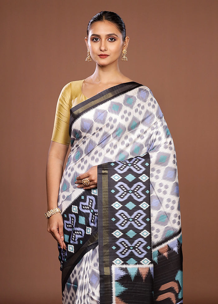 White Dupion Silk Saree With Blouse Piece