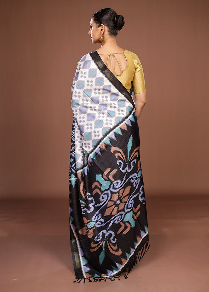 White Dupion Silk Saree With Blouse Piece