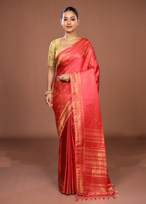 Pink Dupion Silk Saree With Blouse Piece
