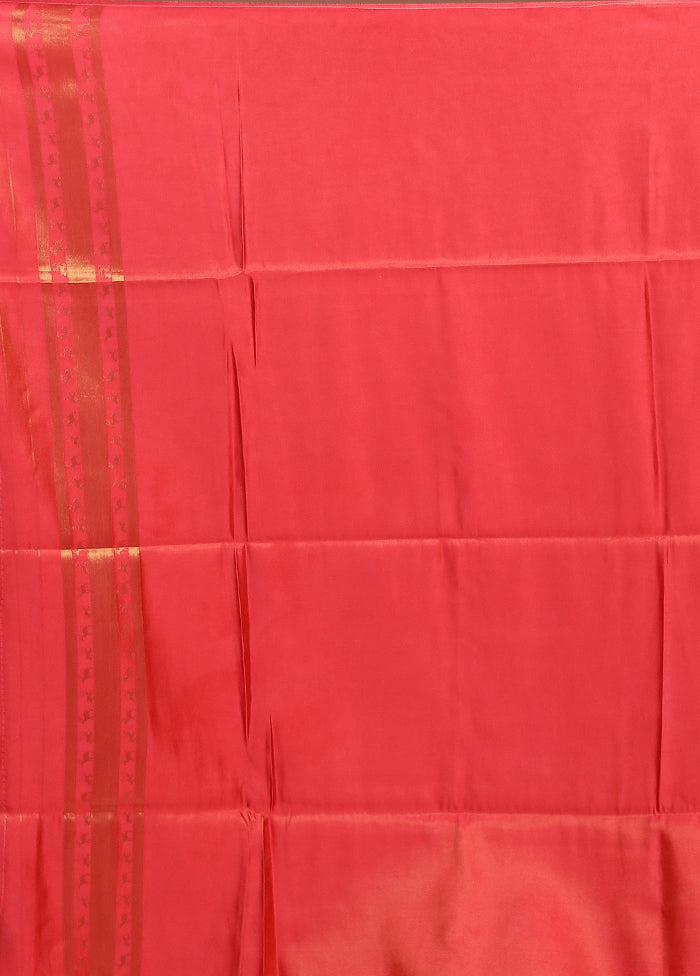 Pink Dupion Silk Saree With Blouse Piece