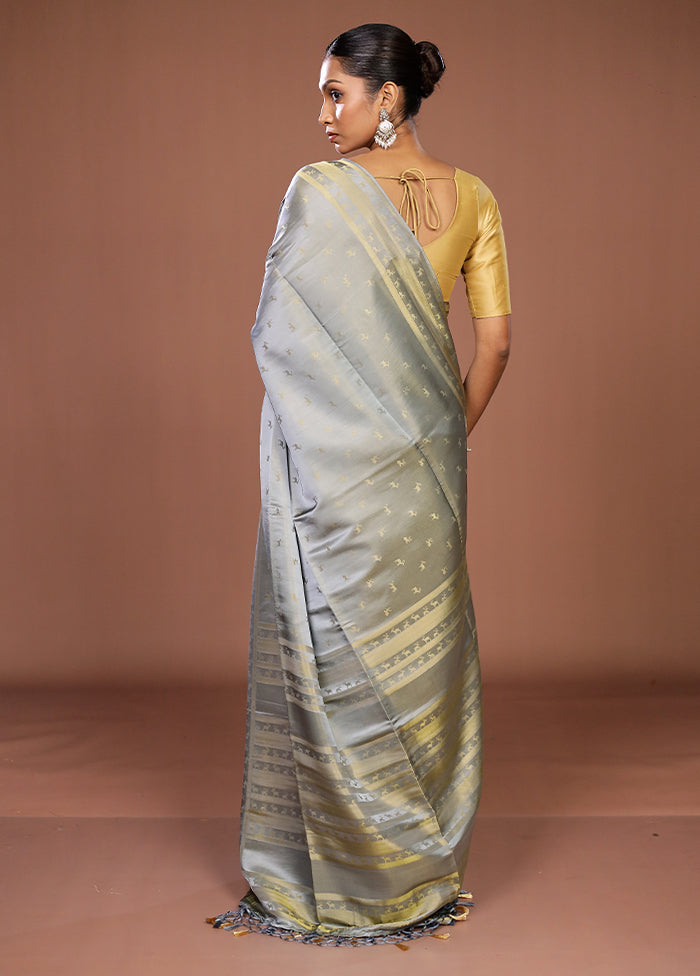 Cream Dupion Silk Saree With Blouse Piece
