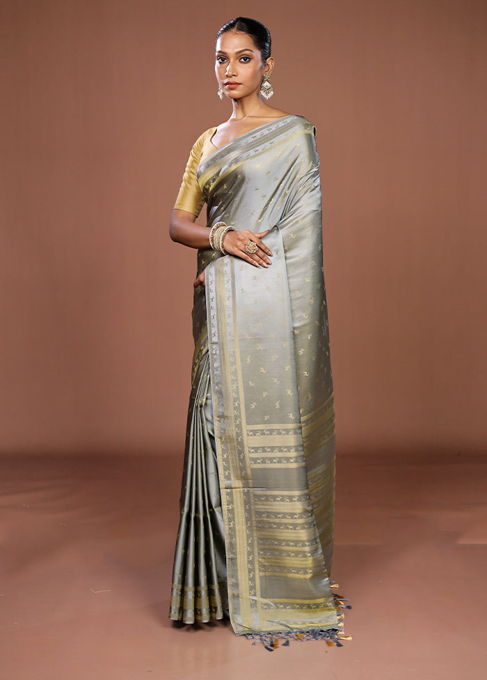 Cream Dupion Silk Saree With Blouse Piece
