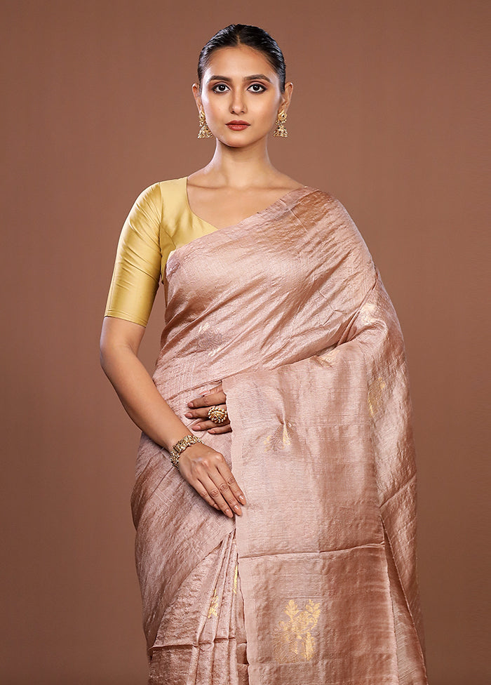 Multicolor Handloom Tussar Pure Silk Saree With Blouse Piece