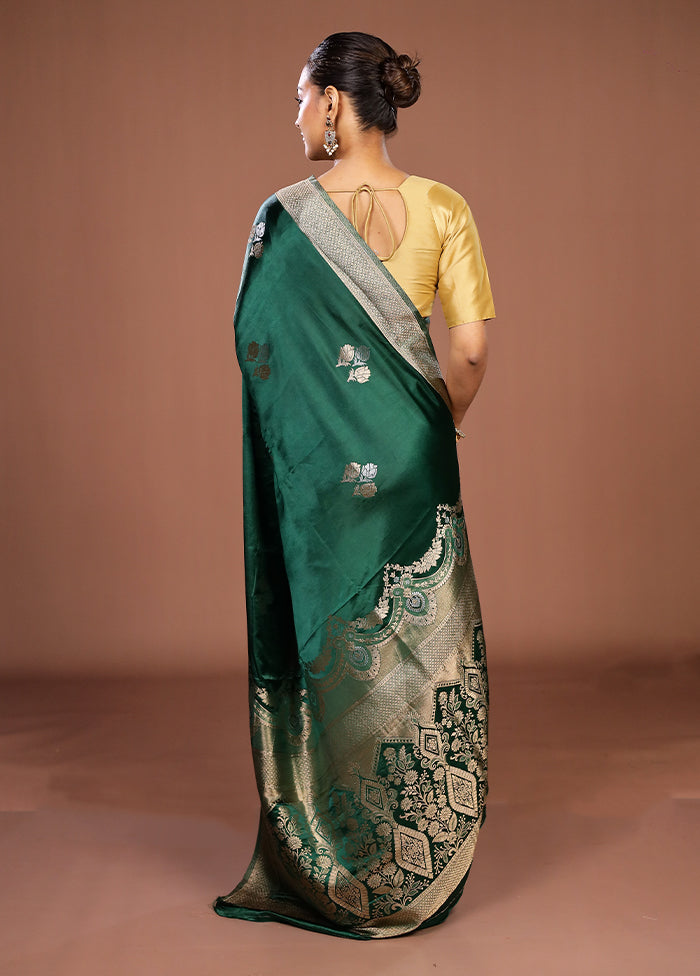 Green Dupion Silk Saree With Blouse Piece