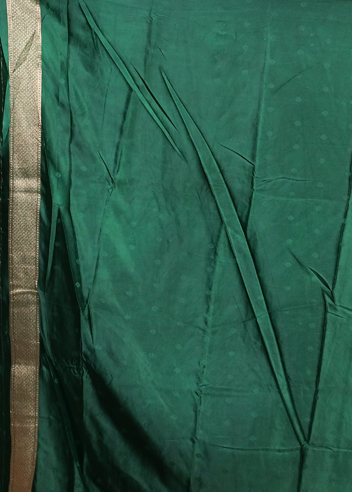 Green Dupion Silk Saree With Blouse Piece